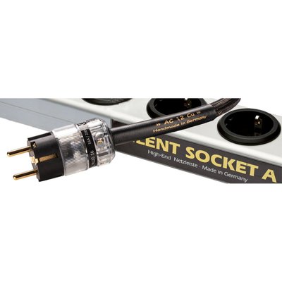 SilentSocket 12 Cu: 6 розеток, 1.5 m (подовжувач для Hi-Fi, кабель живлення AC 12Cu, вилка SERIES 16 AC) 347815 фото